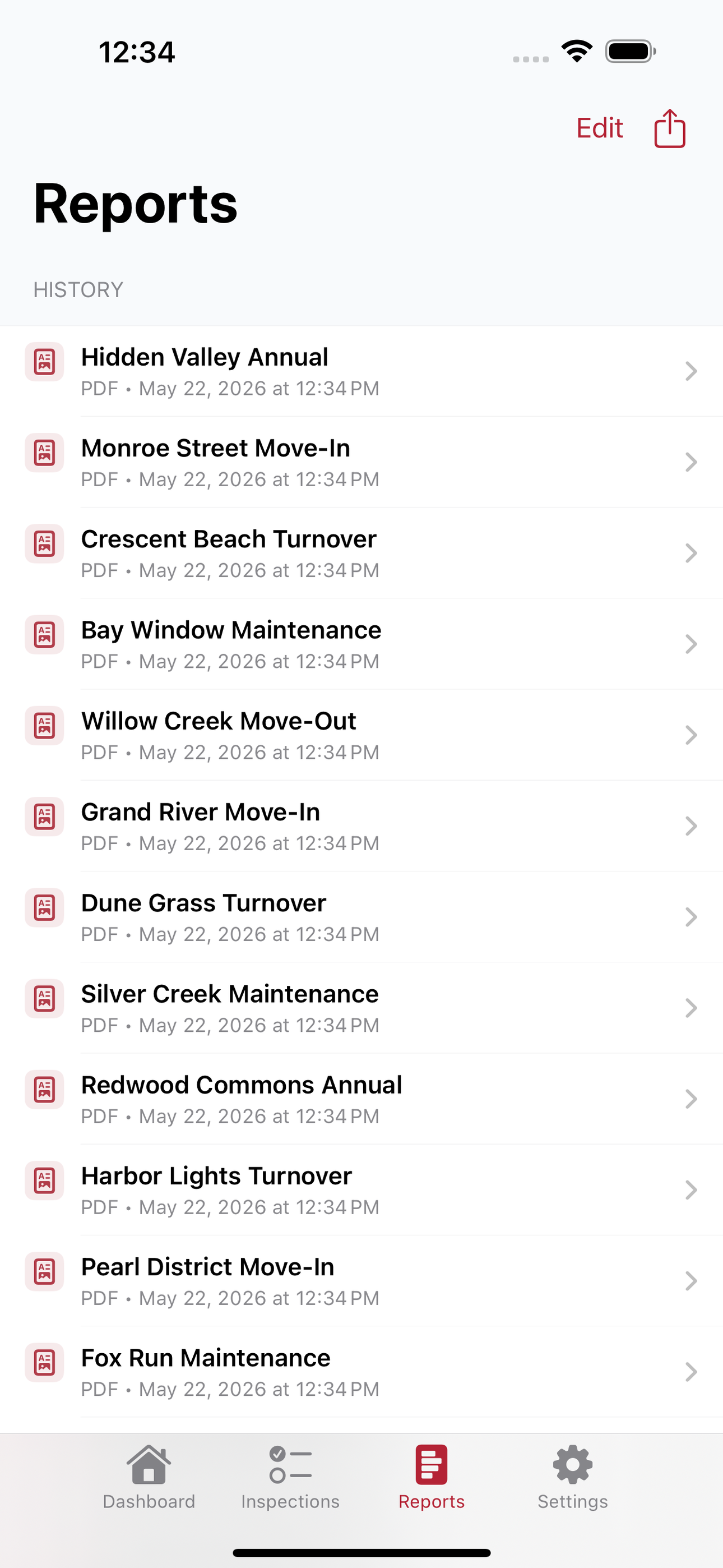 Inspect Warrior: Inspections reports screenshot