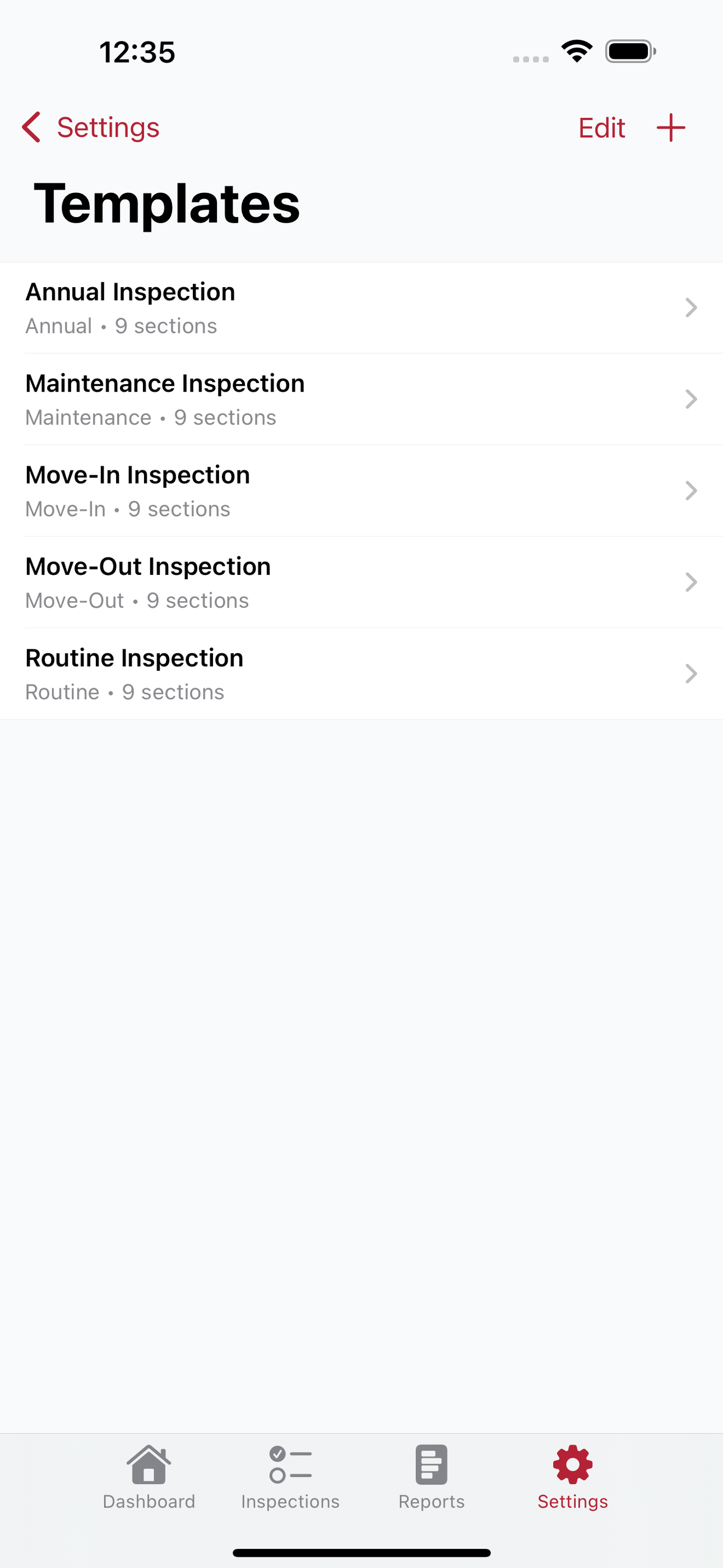 Inspect Warrior: Inspections templates screenshot