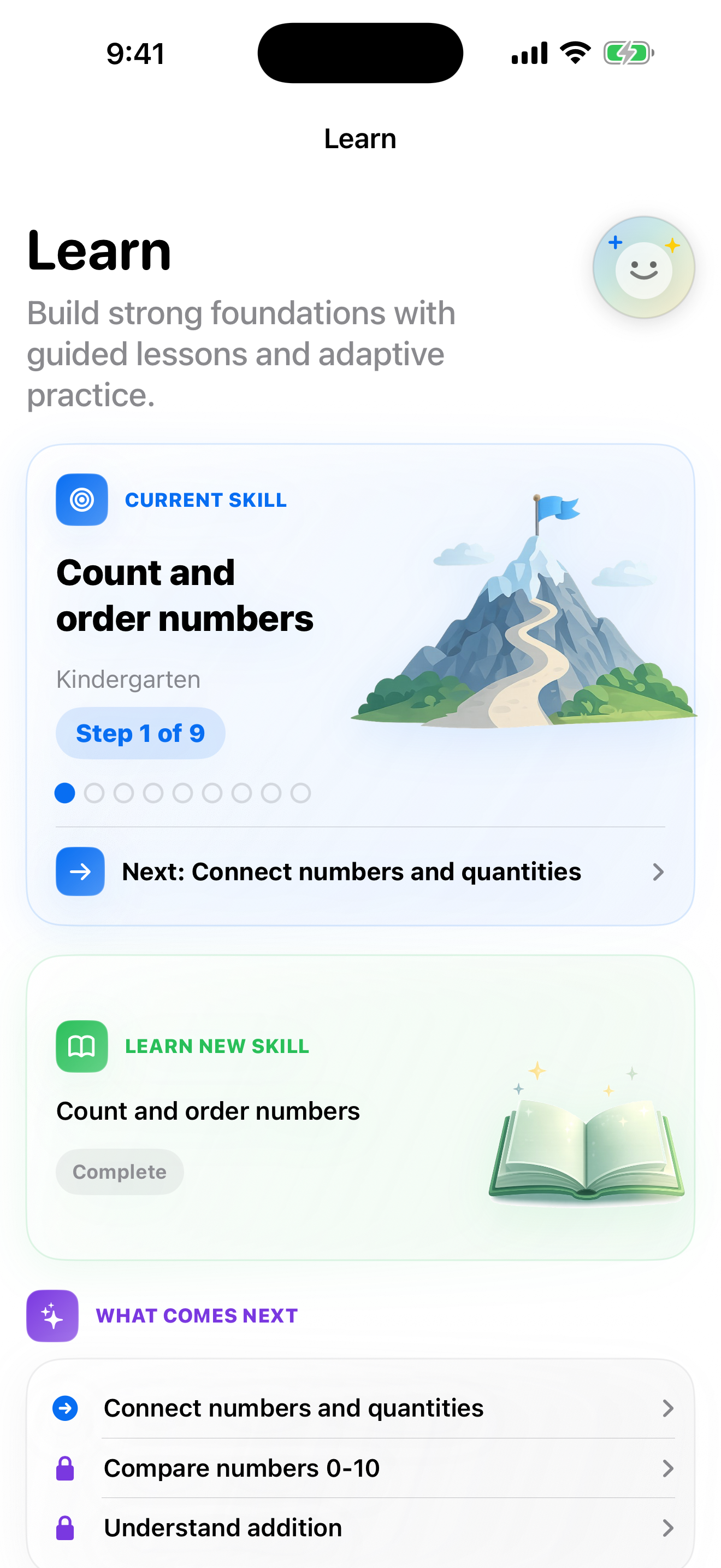 Math Warrior learn mode.