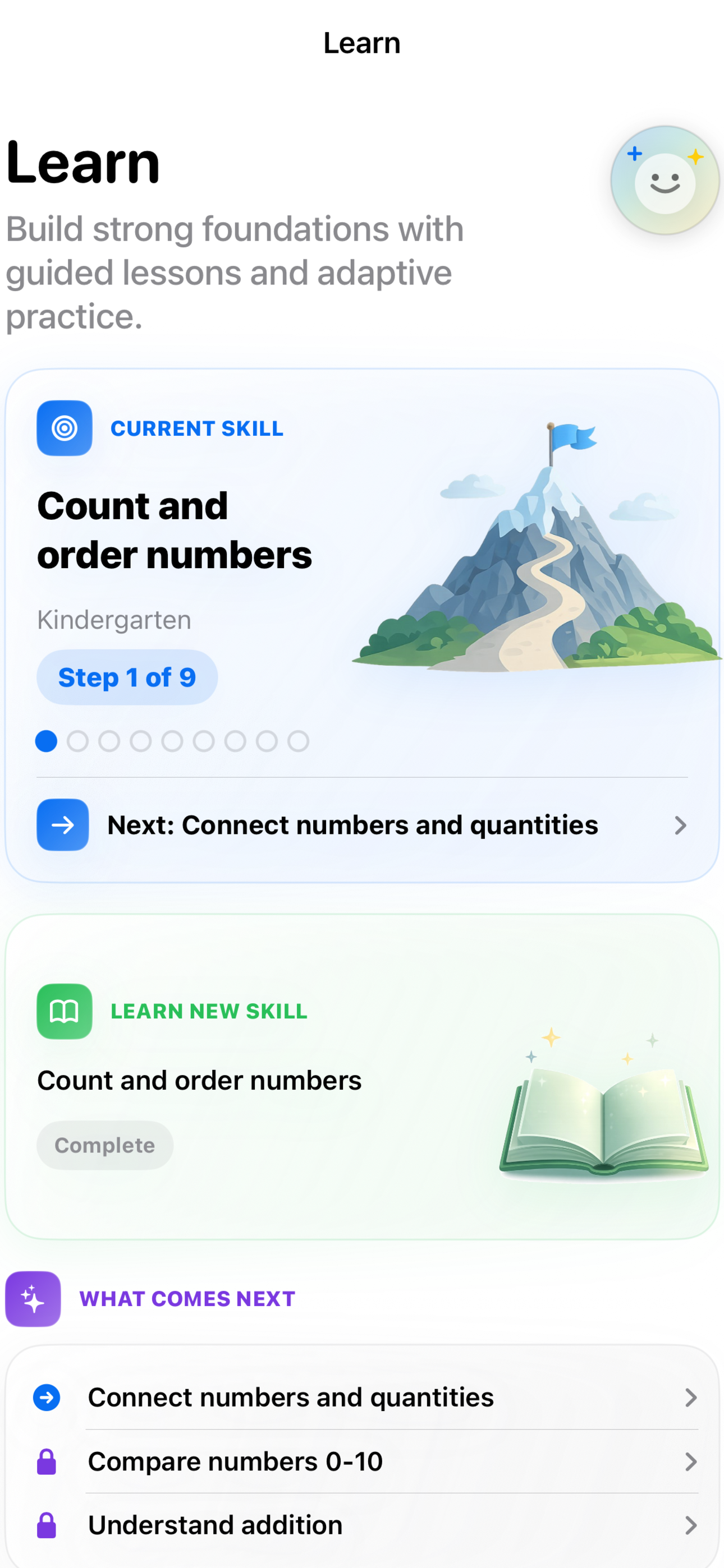 Math Warrior guided learn mode screenshot