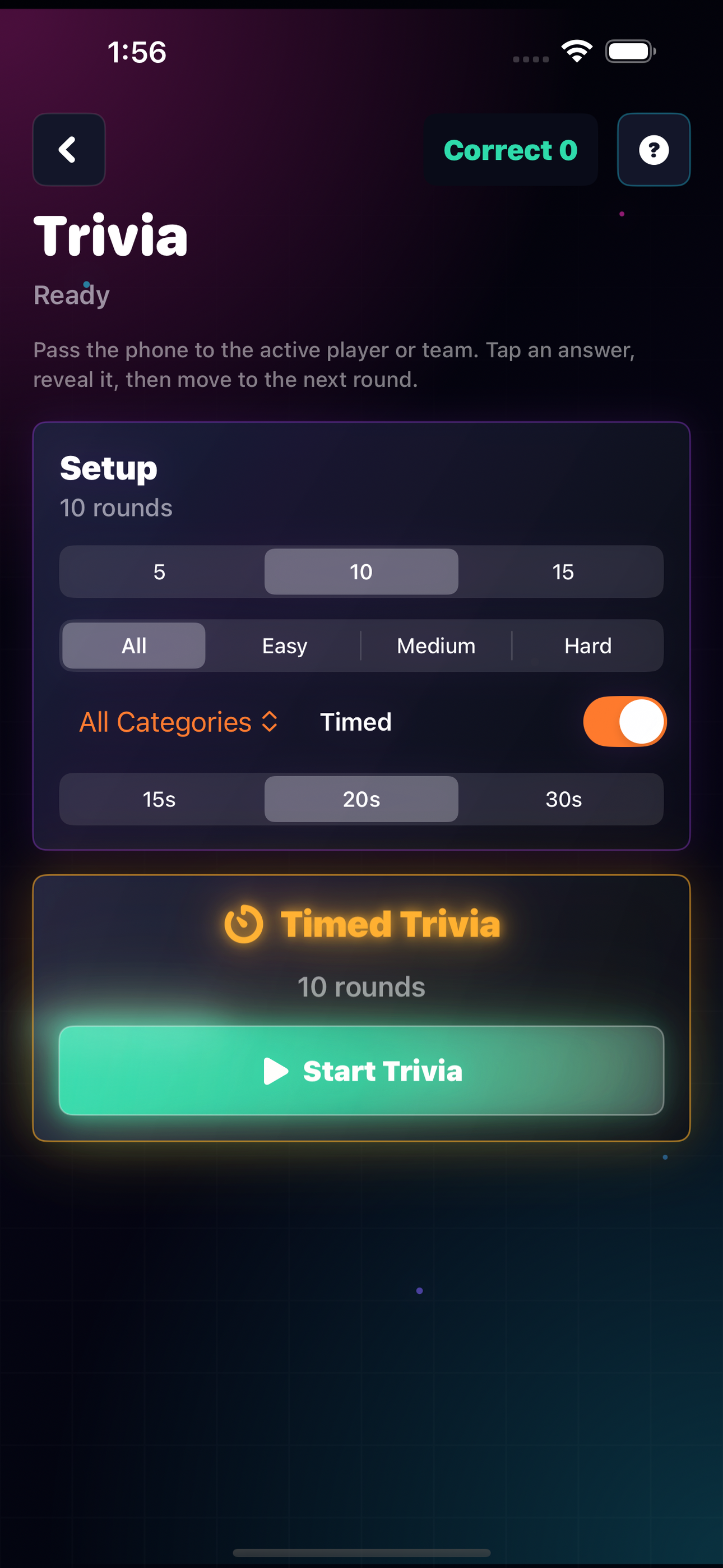 Table Warrior trivia screenshot